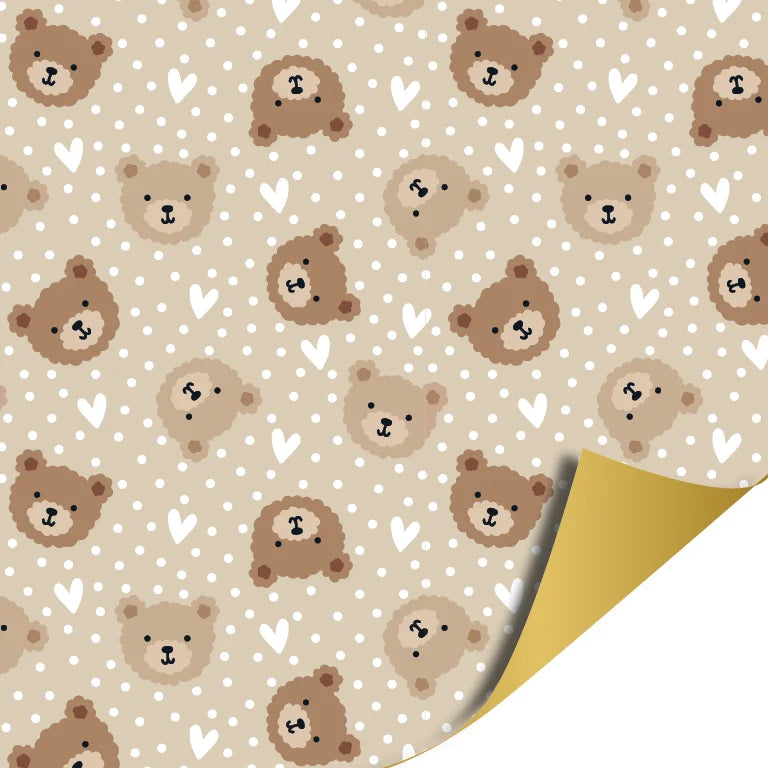 Cadeaupapier -Little Bear (beige)  - 2 meter