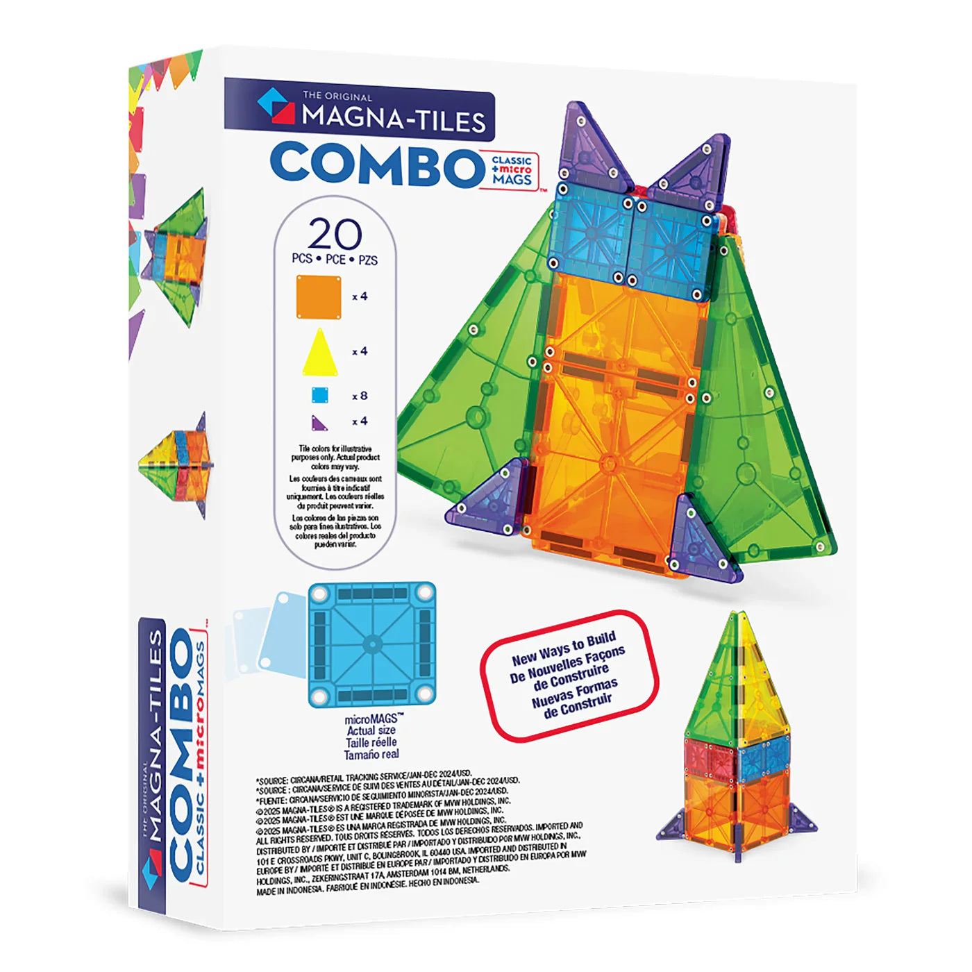 MAGNA-TILES - Combo + microMAGS - 20 delige set