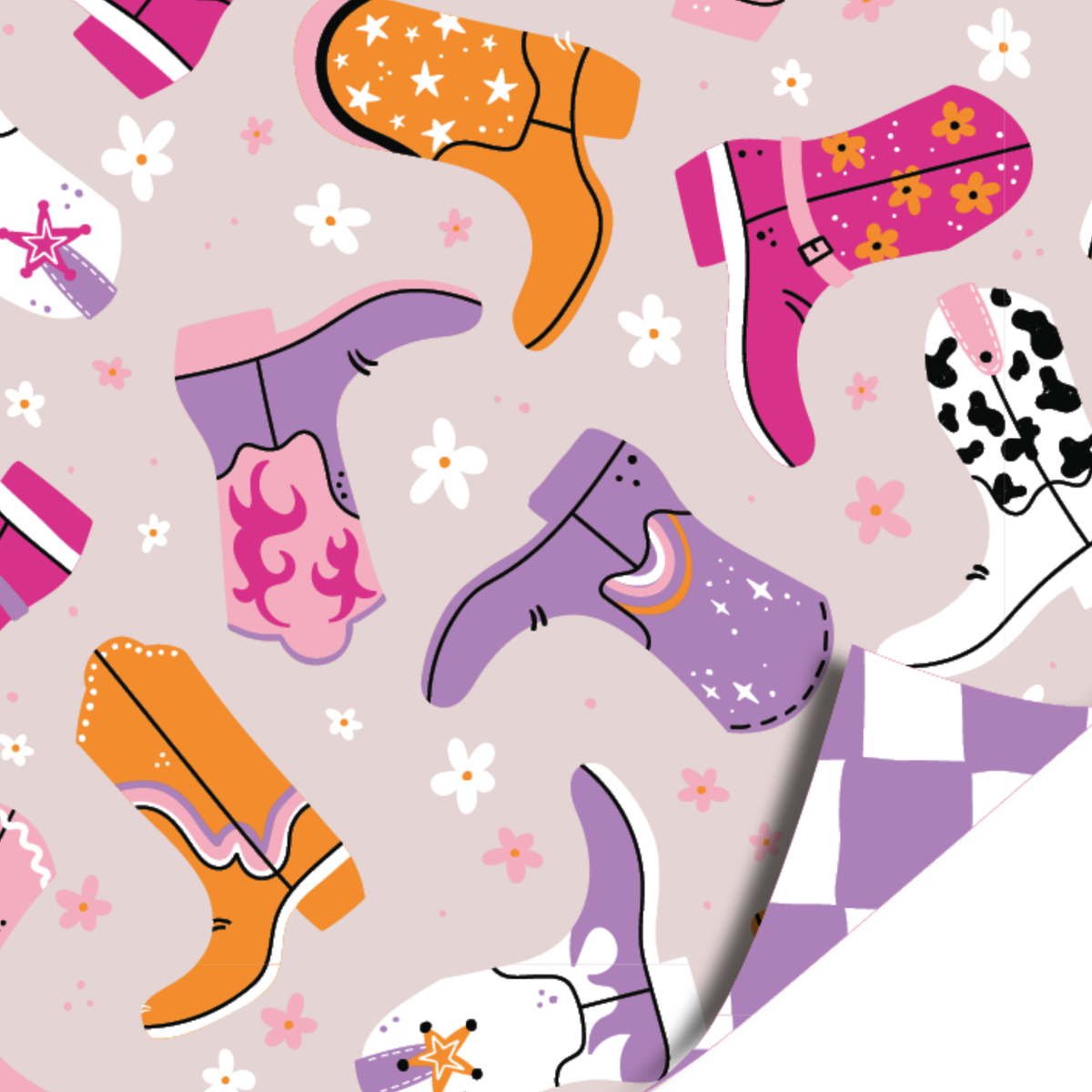 Cadeaupapier -  Lucky boots  - 2 meter