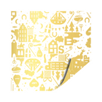 Cadeaupapier - Sint goud/wit - 2 meter
