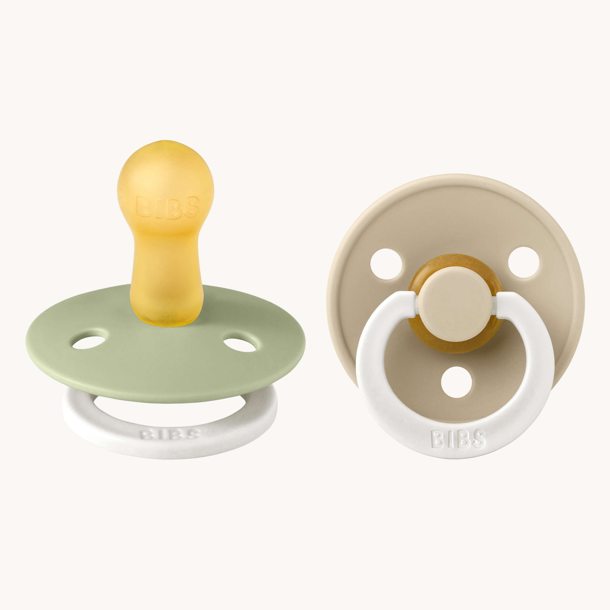 Bibs Speen 2 pack - Sage/Vanilla - Glow in the dark - Size 2