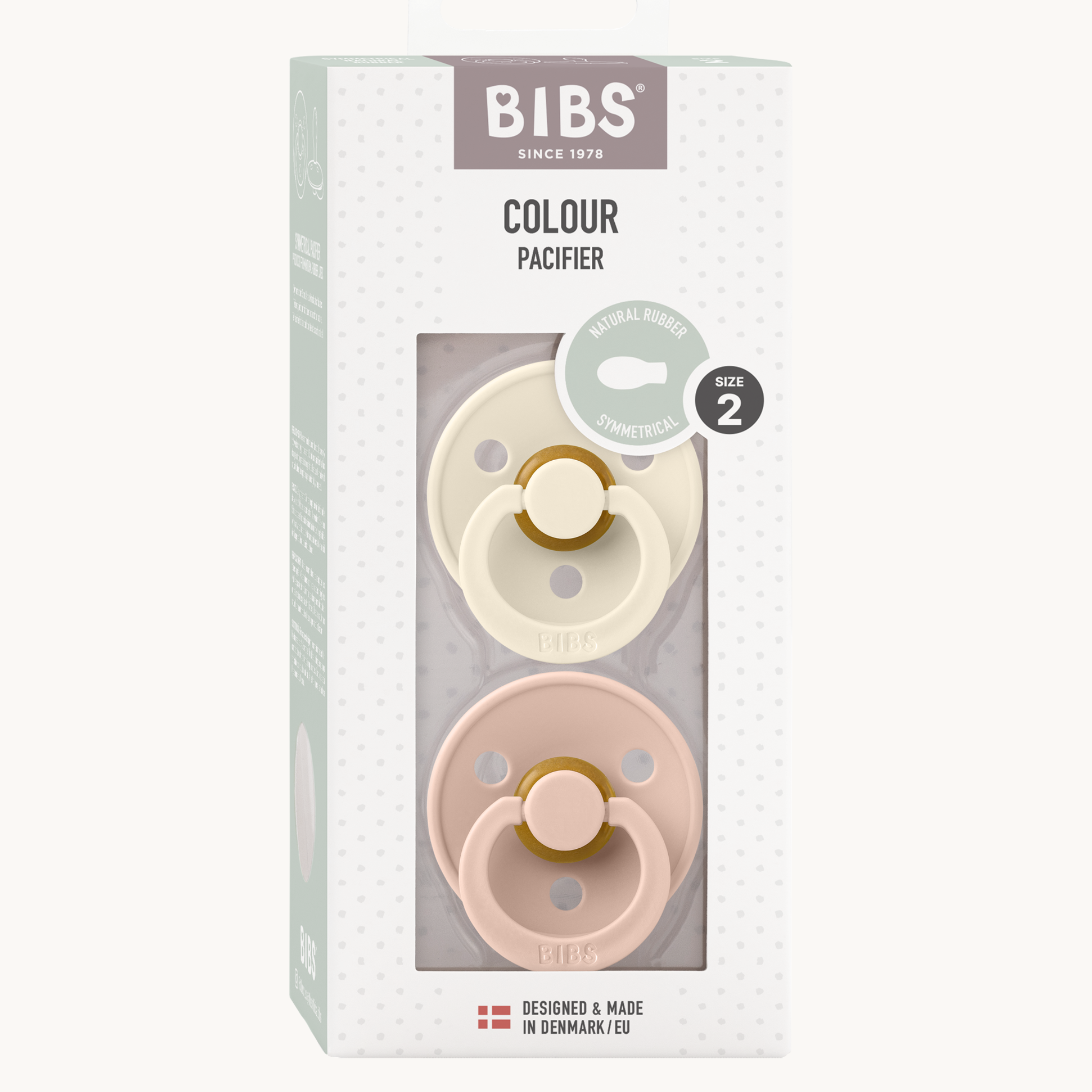 Bibs Speen 2 pack - Symmetrisch - Ivory/Blush - Size 1