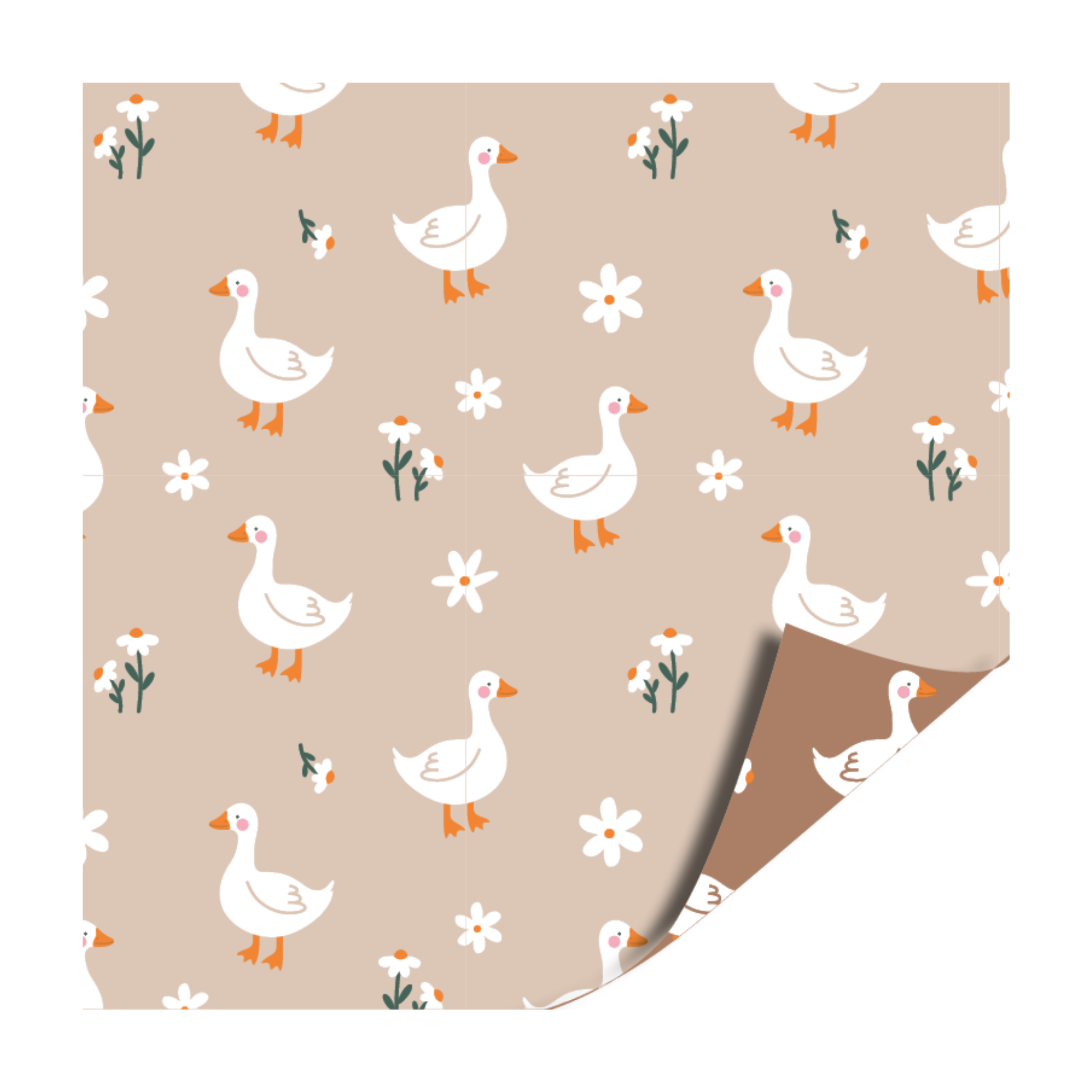 Cadeaupapier - Gans bruin - 2 meter