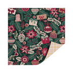 Cadeaupapier - Burgundy/Kersttakjes - 2 meter