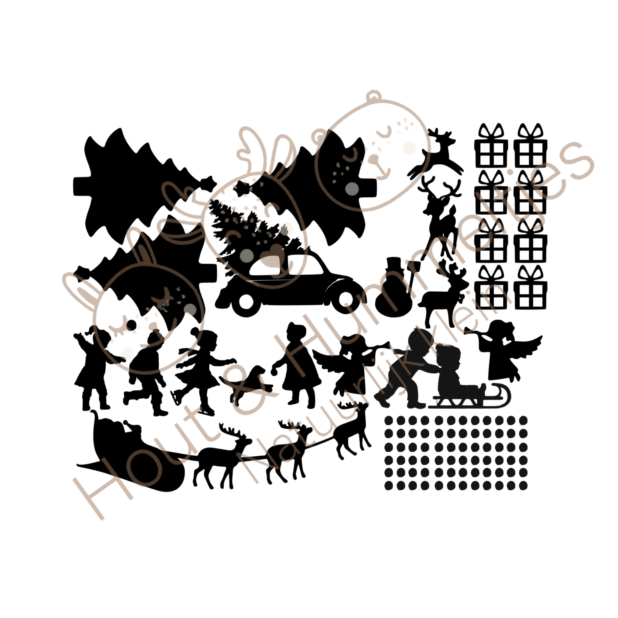 Herbruikbare raamstickers - Kerst