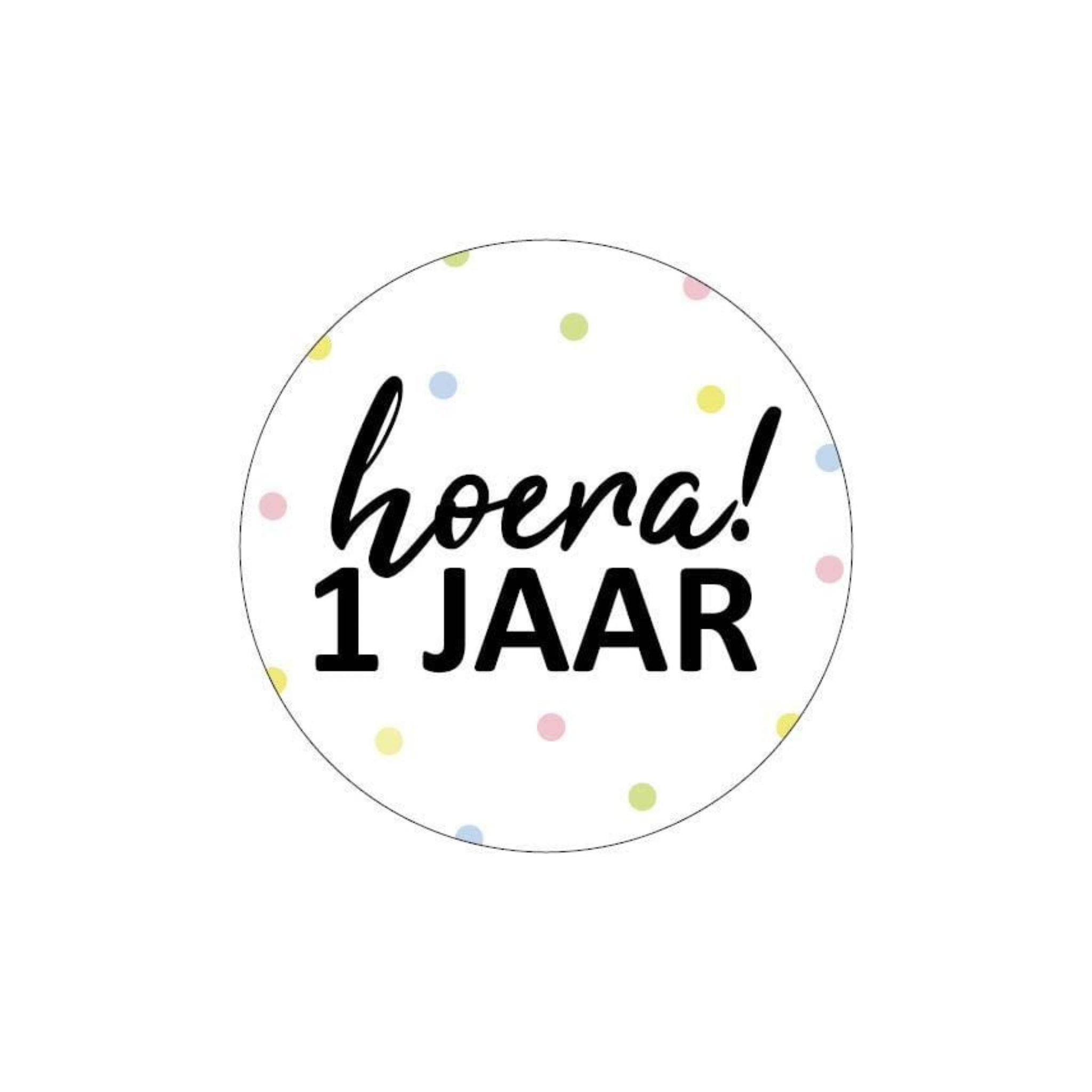 Sticker - Hoera 1 jaar - 20 stuks