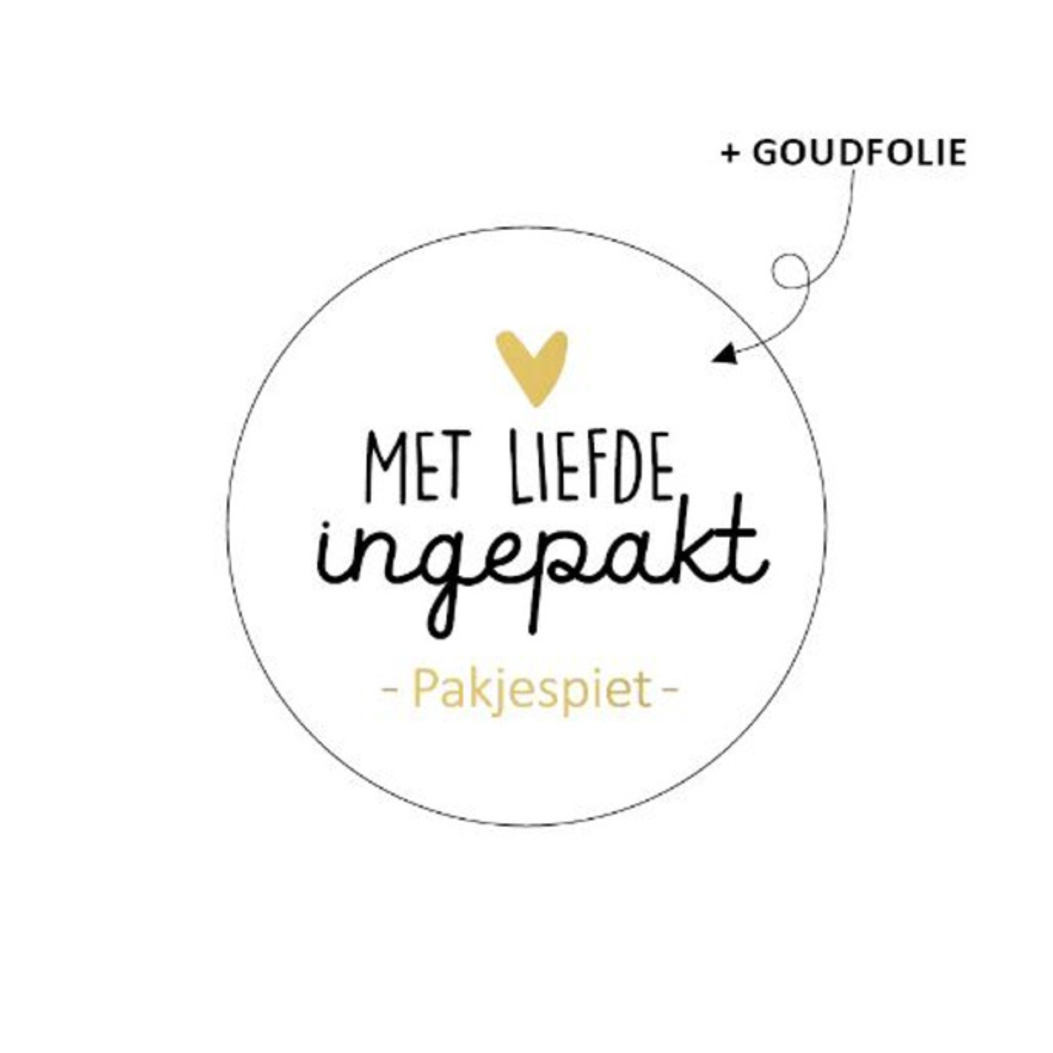 Sticker - Met liefde ingepakt, Piet - 20 stuks