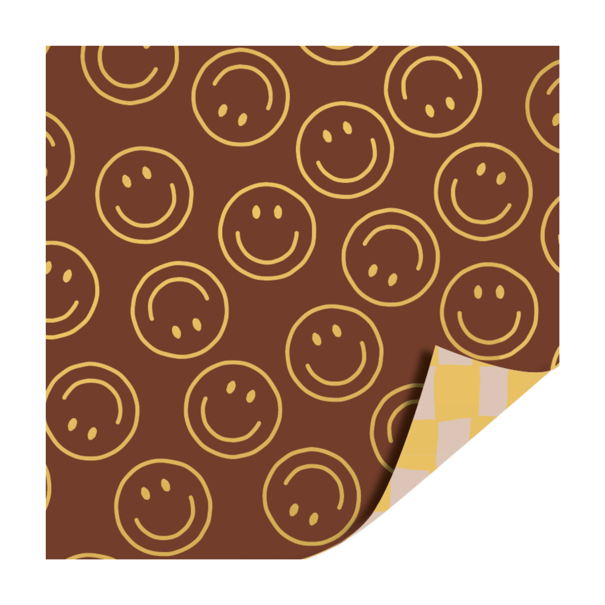 Cadeaupapier - Smiley/Mokka - 2 meter