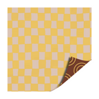 Cadeaupapier - Handdrawn grid beige/goud - 2 meter